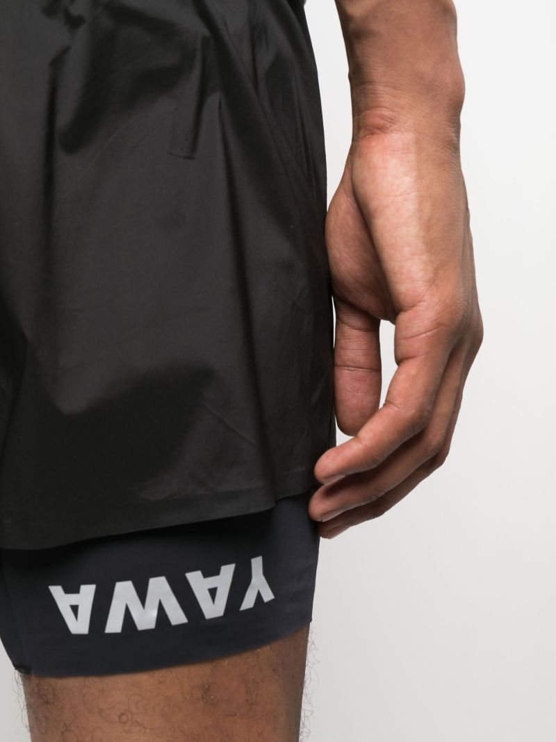 Black Tech Silk Running Shorts