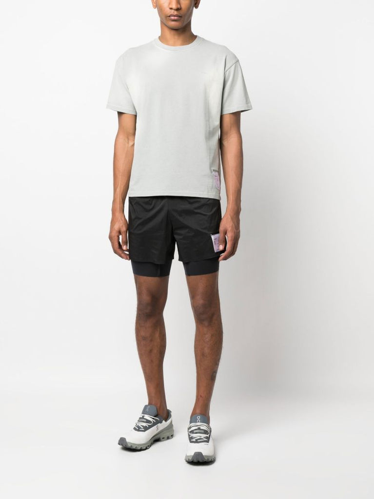 Black Tech Silk Running Shorts