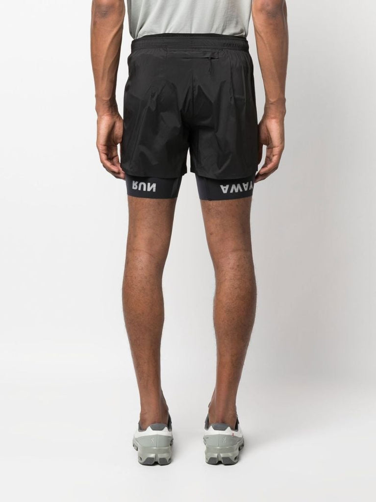 Black Tech Silk Running Shorts
