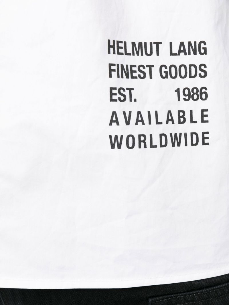 White Logo Print Cotton Shirt