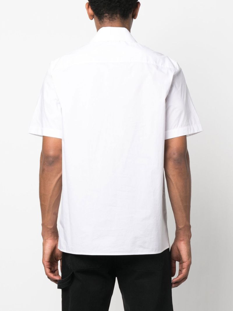 White Logo Print Cotton Shirt
