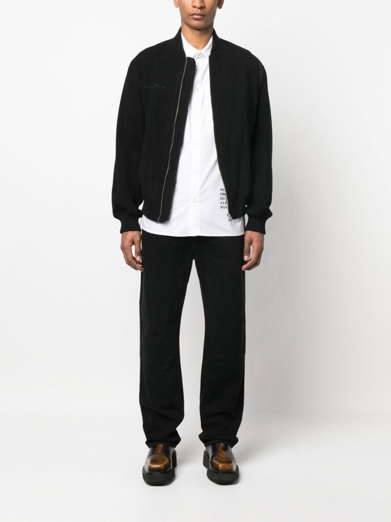 White Logo Print Cotton Shirt