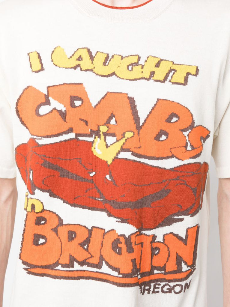 White Graphic Print Cotton T-shirt