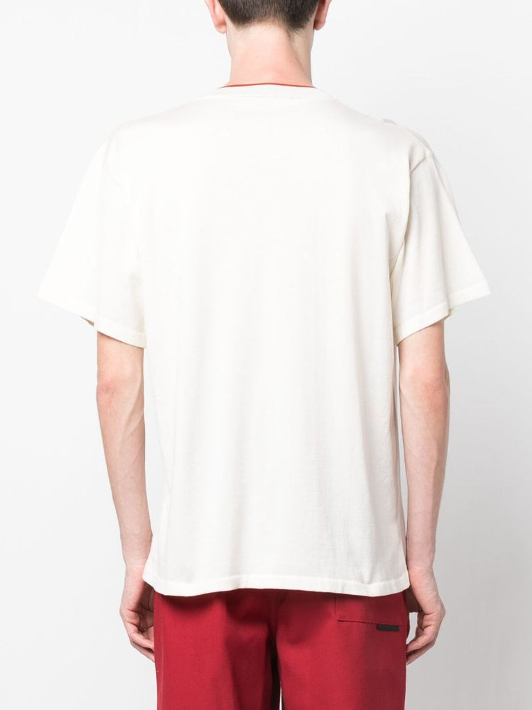 White Graphic Print Cotton T-shirt