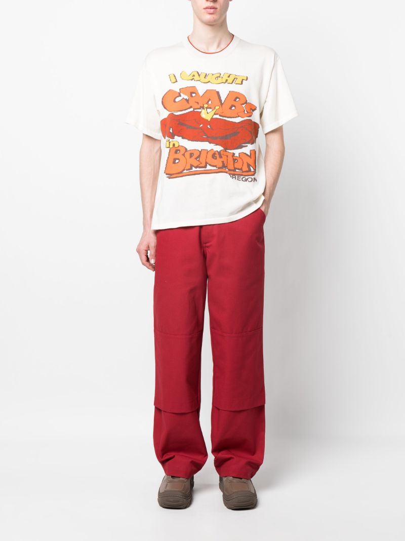 White Graphic Print Cotton T-shirt