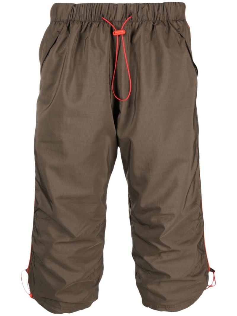 Brown Drawstring Knee-length Shorts