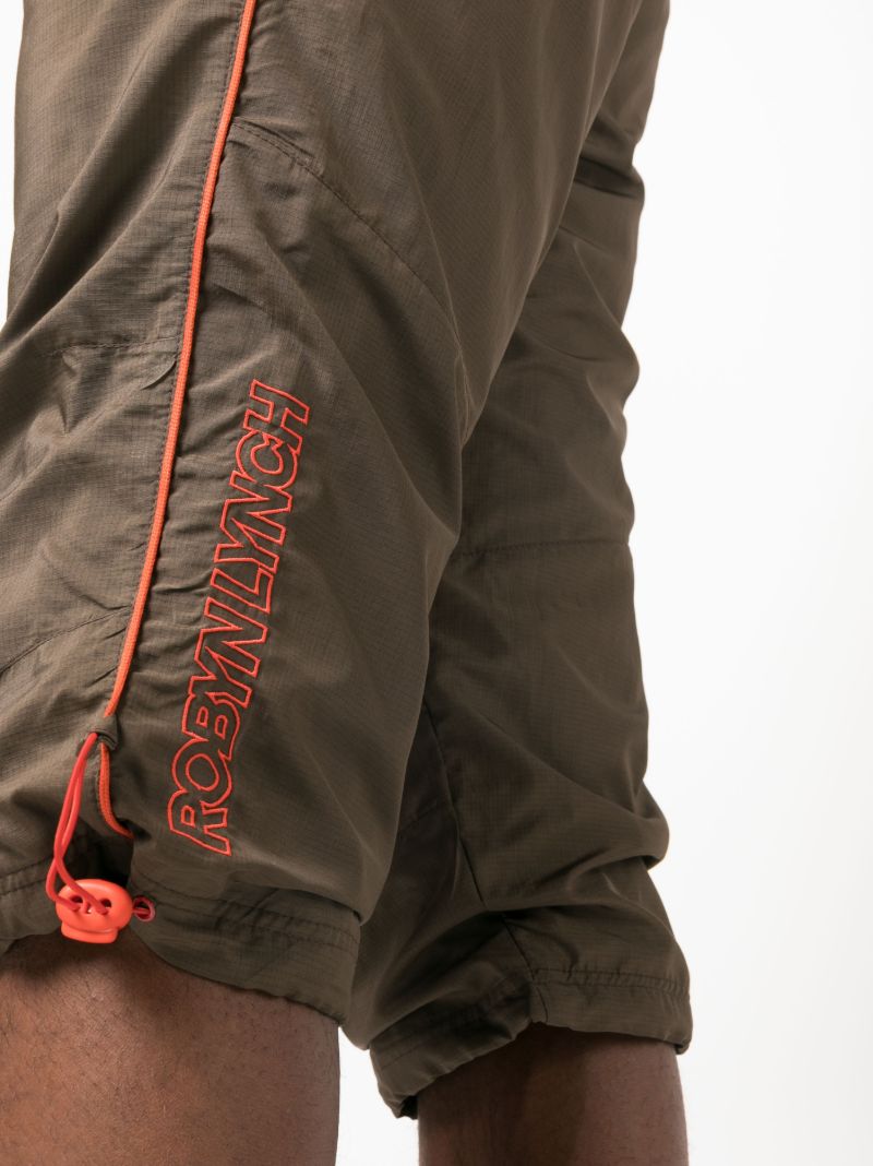 Brown Drawstring Knee-length Shorts