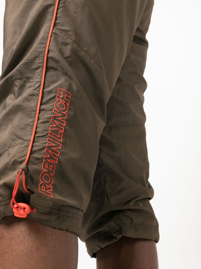 Brown Drawstring Knee-length Shorts