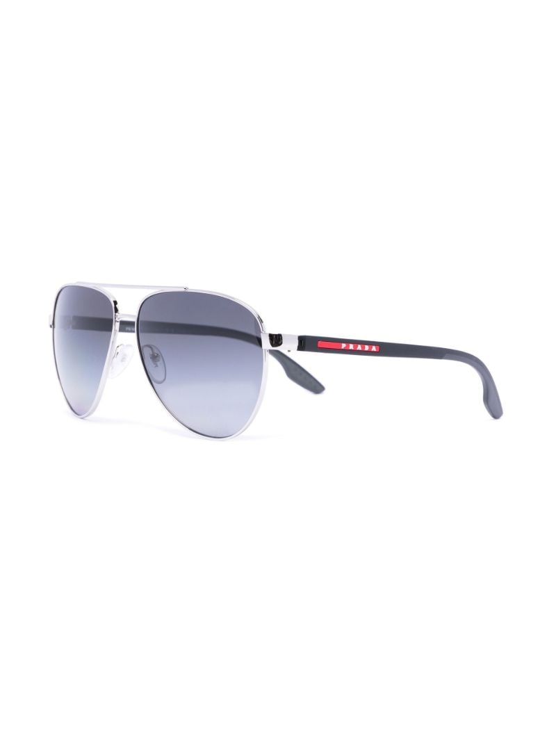 Silver-tone Linea Rossa Pilot Frame Sunglasses