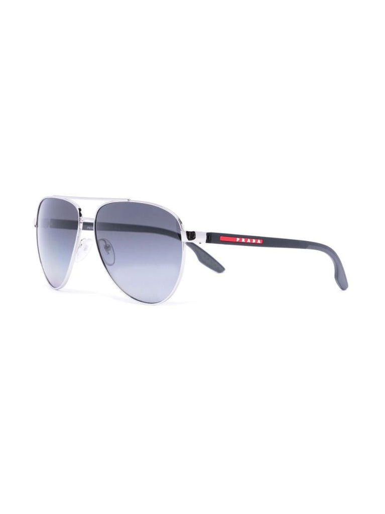 Silver-tone Linea Rossa Pilot Frame Sunglasses