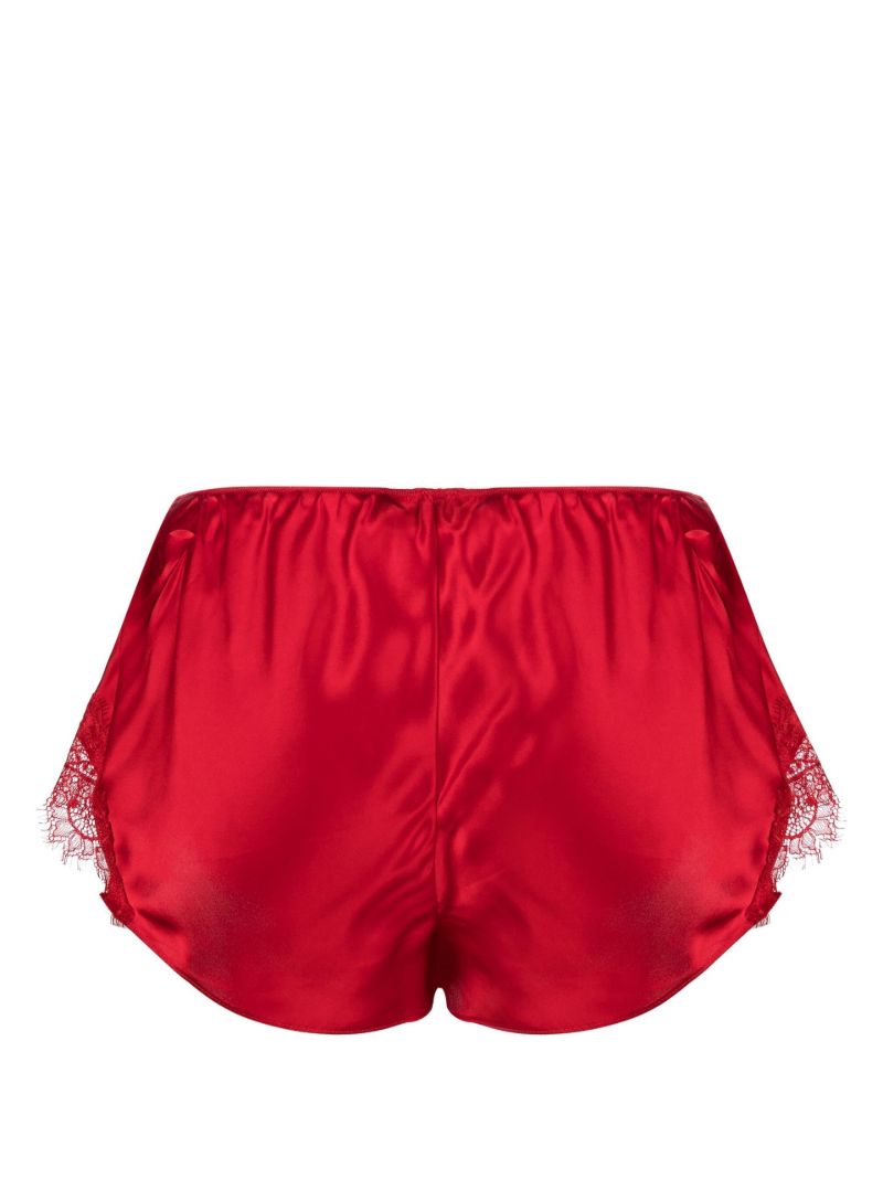 Red Scarlett Lace-trim Silk Shorts