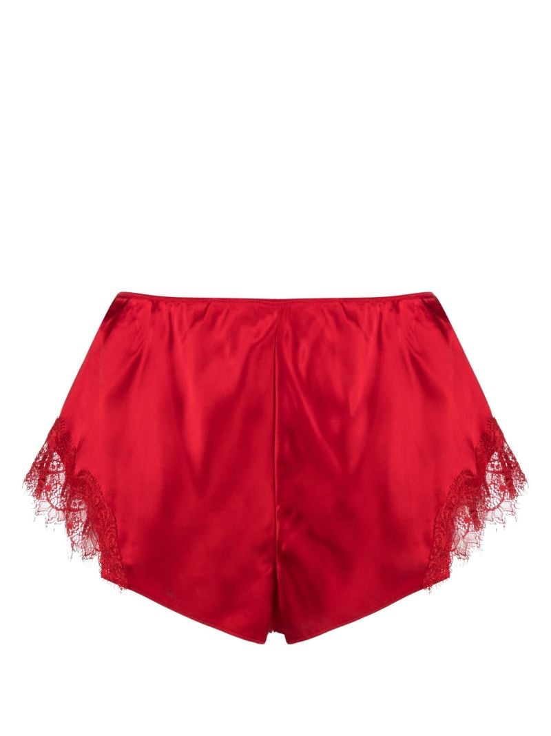 Red Scarlett Lace-trim Silk Shorts