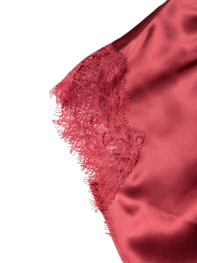 Pink Scarlett Lace-trim Silk Shorts