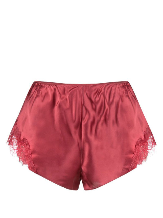 Pink Scarlett Lace-trim Silk Shorts