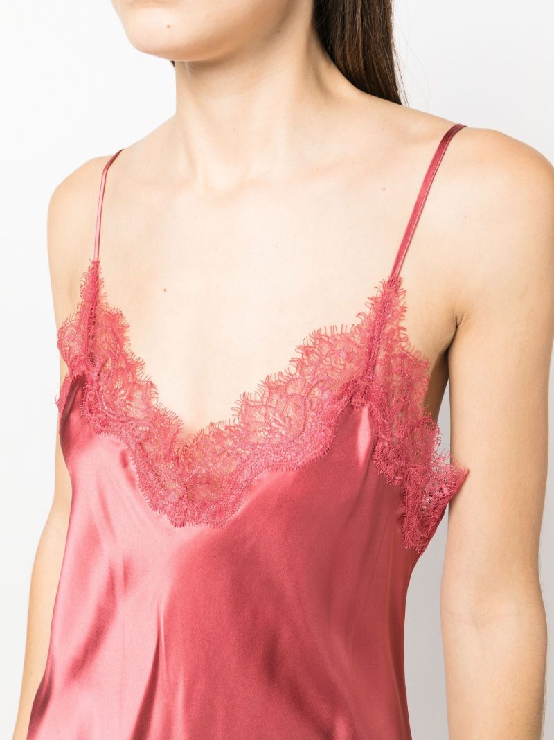 Pink Scarlett Lace-trim Silk Camisole Top