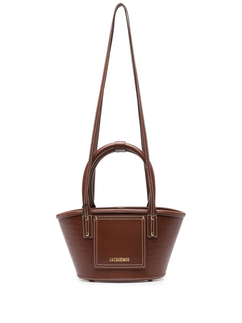 Brown Le Petit Panier Leather Top Handle Bag