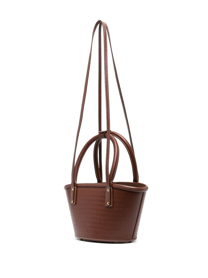 Brown Le Petit Panier Leather Top Handle Bag