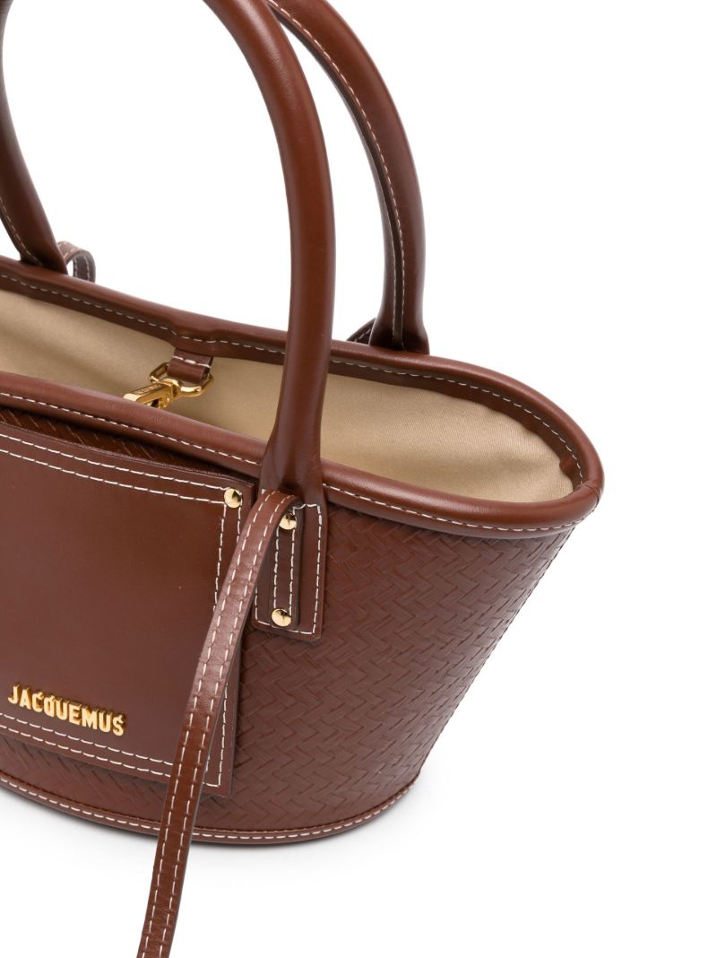Brown Le Petit Panier Leather Top Handle Bag