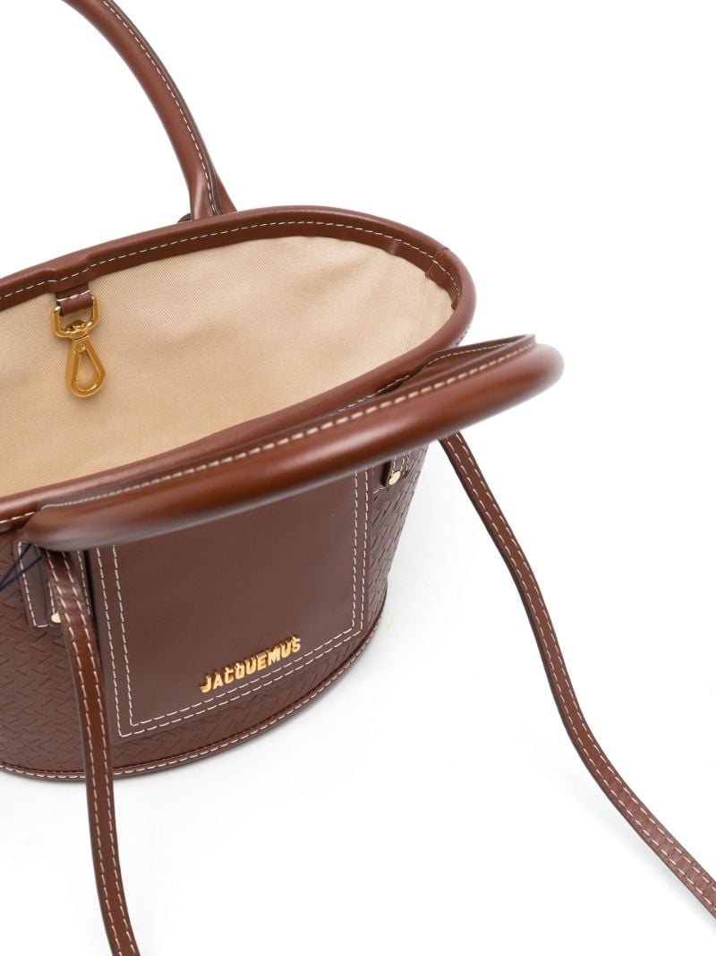 Brown Le Petit Panier Leather Top Handle Bag