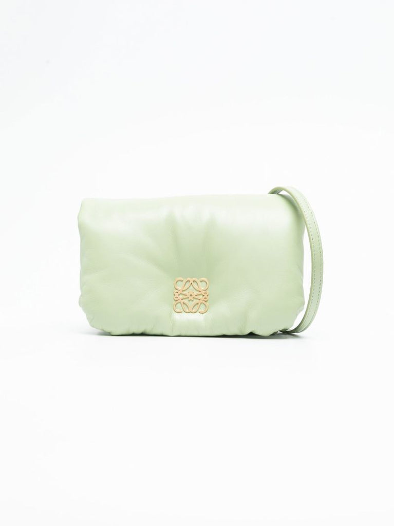 Green Goya Mini Puffer Leather Cross Body Bag