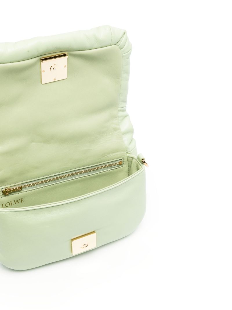 Green Goya Mini Puffer Leather Cross Body Bag