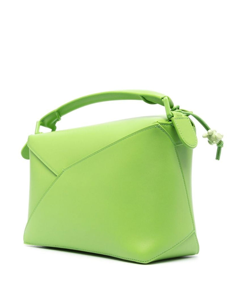 Green Puzzle Edge Small Leather Cross Body Bag