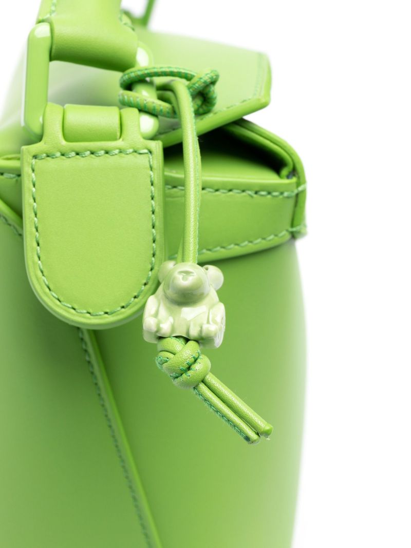 Green Puzzle Edge Small Leather Cross Body Bag