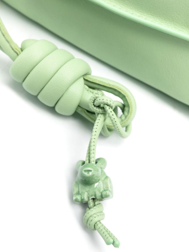 Green Flamenco Leather Clutch Bag
