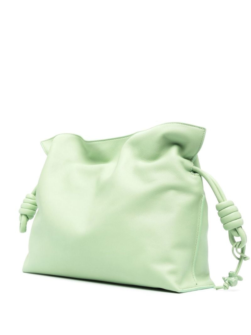 Green Flamenco Leather Clutch Bag