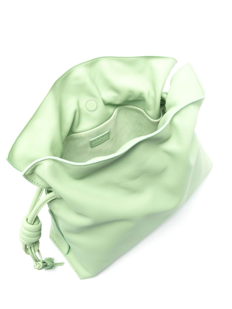Green Flamenco Leather Clutch Bag