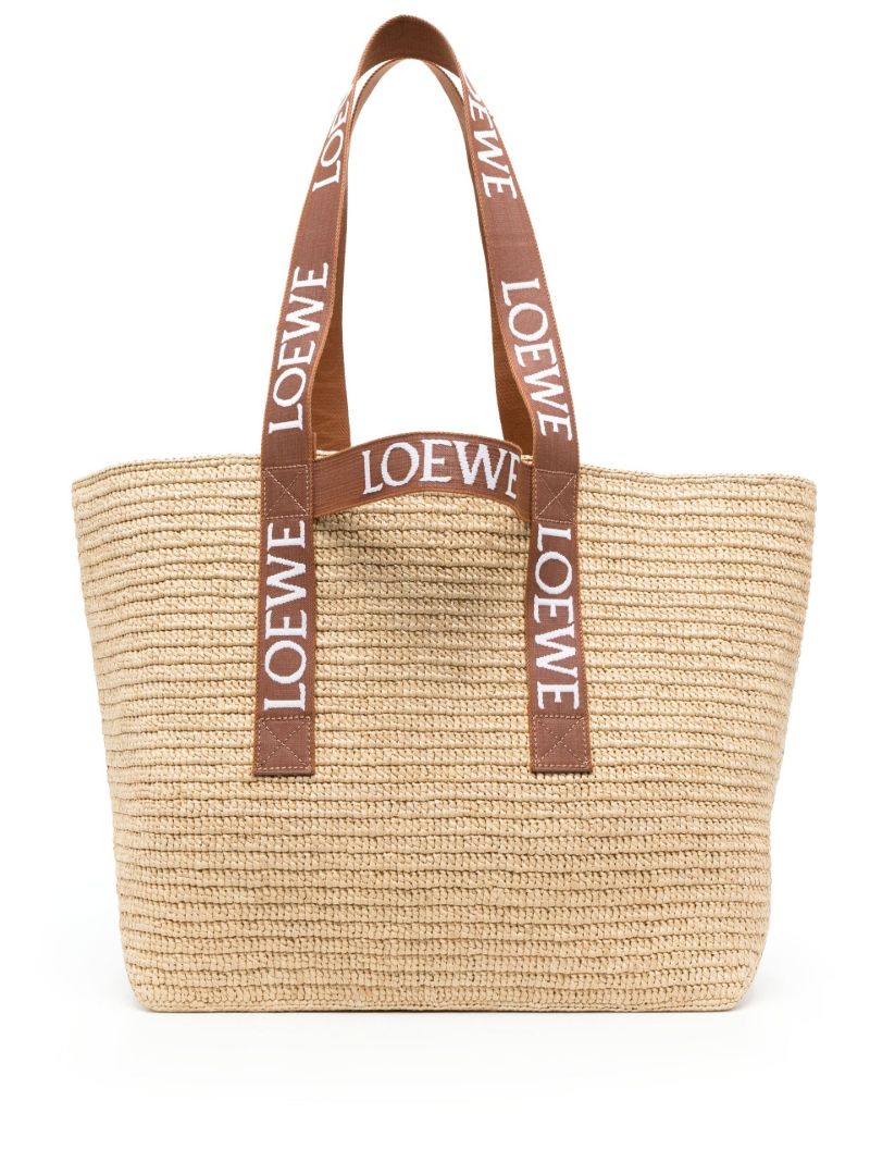 Neutral Fold Raffia Tote Bag