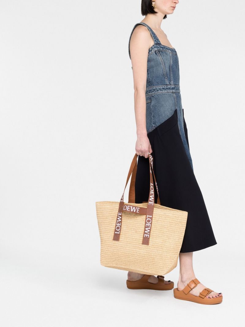 Neutral Fold Raffia Tote Bag