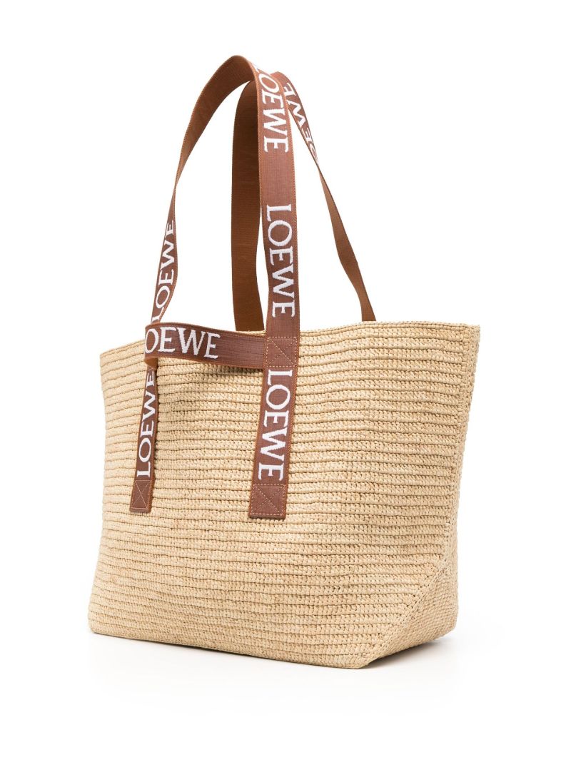 Neutral Fold Raffia Tote Bag