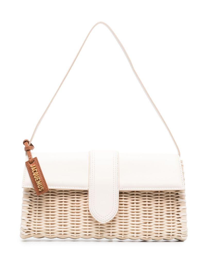 Neutral Le Bambino Wicker Shoulder Bag