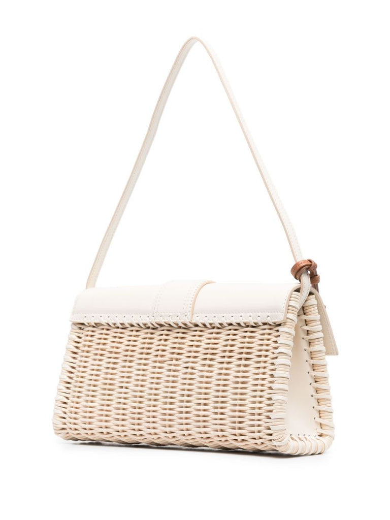 Neutral Le Bambino Wicker Shoulder Bag