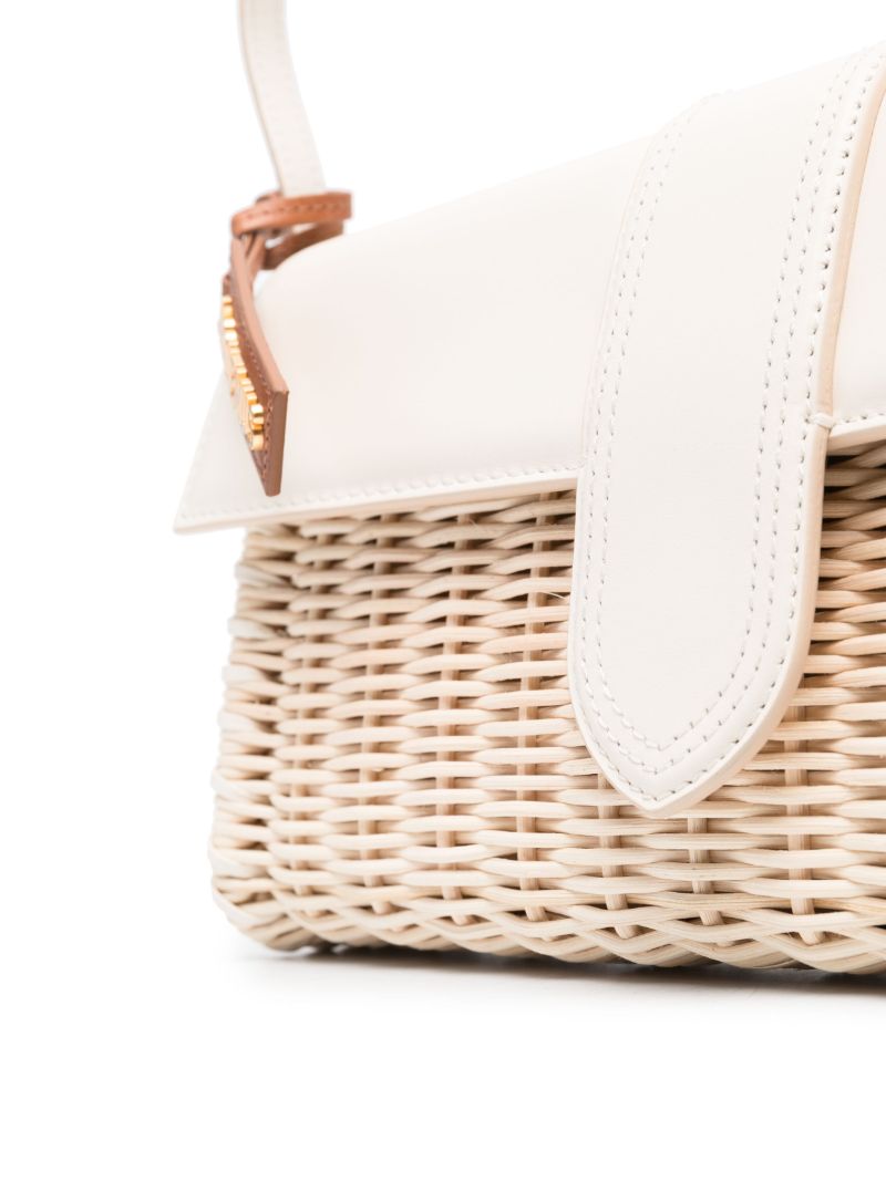 Neutral Le Bambino Wicker Shoulder Bag