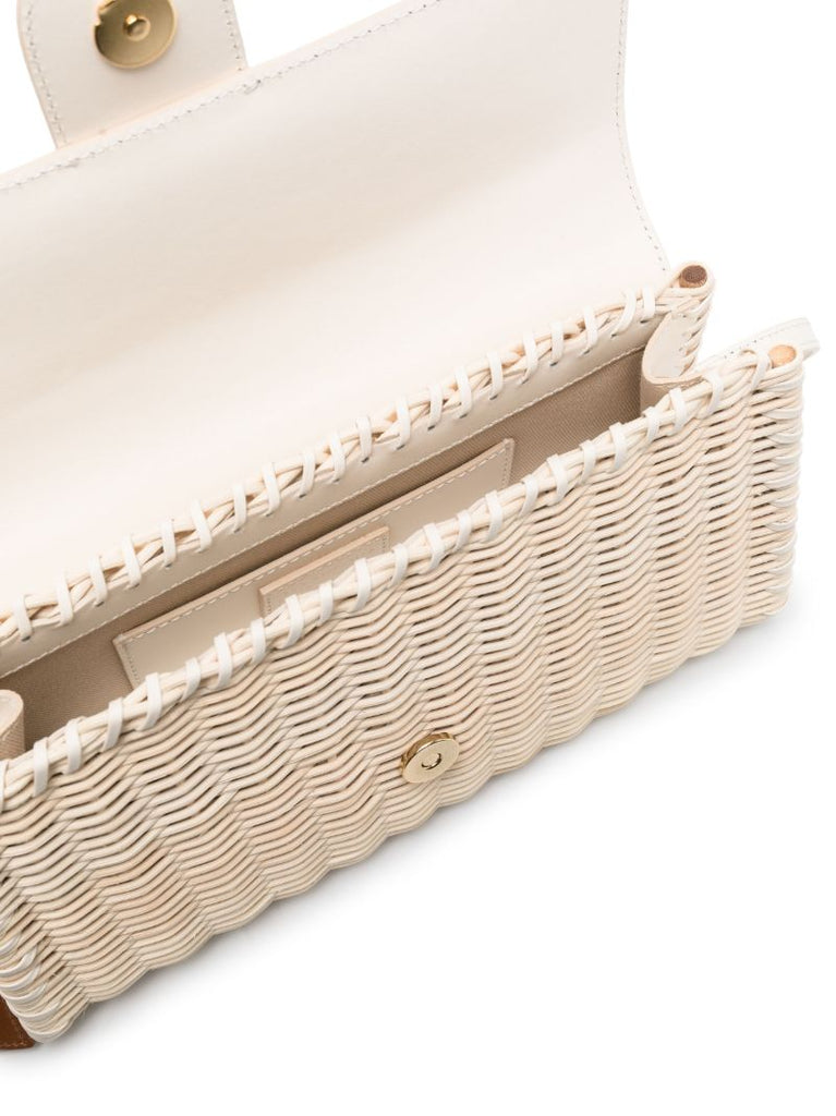 Neutral Le Bambino Wicker Shoulder Bag
