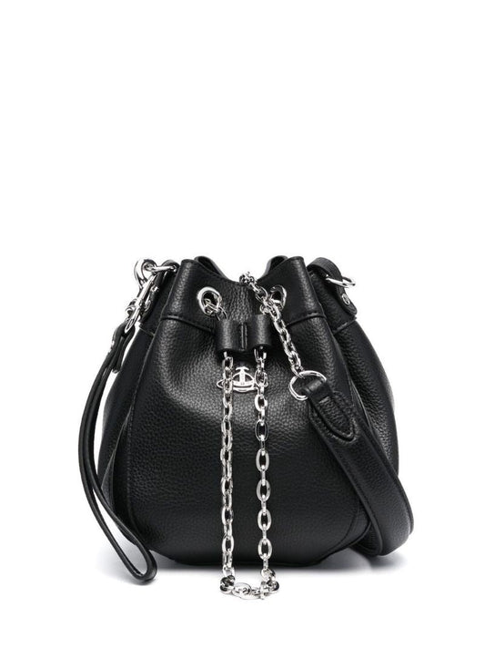Black Chrissy Small Faux-leather Bucket Bag
