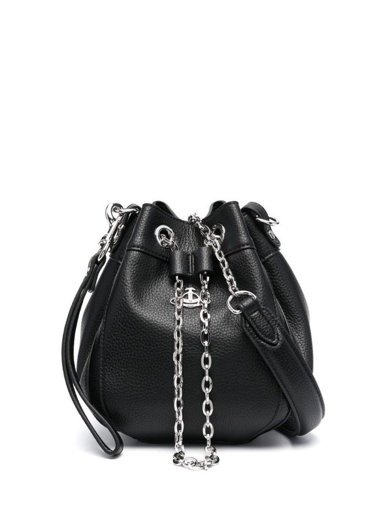 Black Chrissy Small Faux-leather Bucket Bag