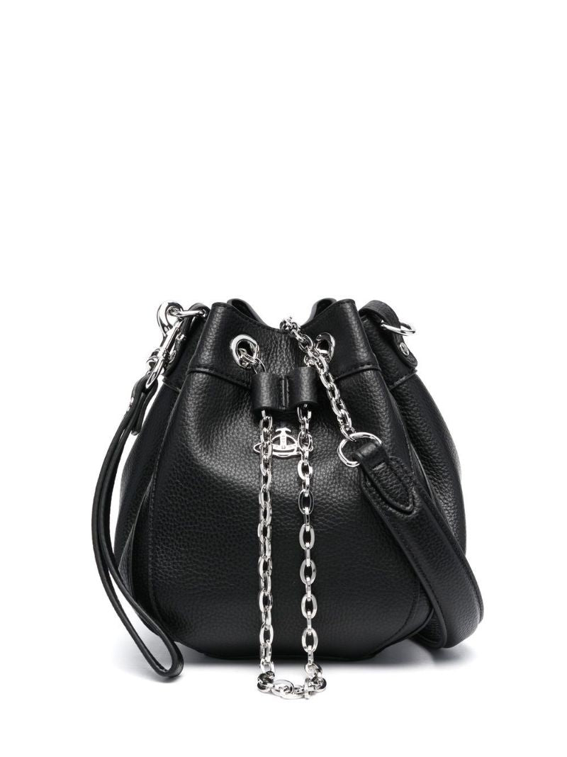 Black Chrissy Small Faux-leather Bucket Bag