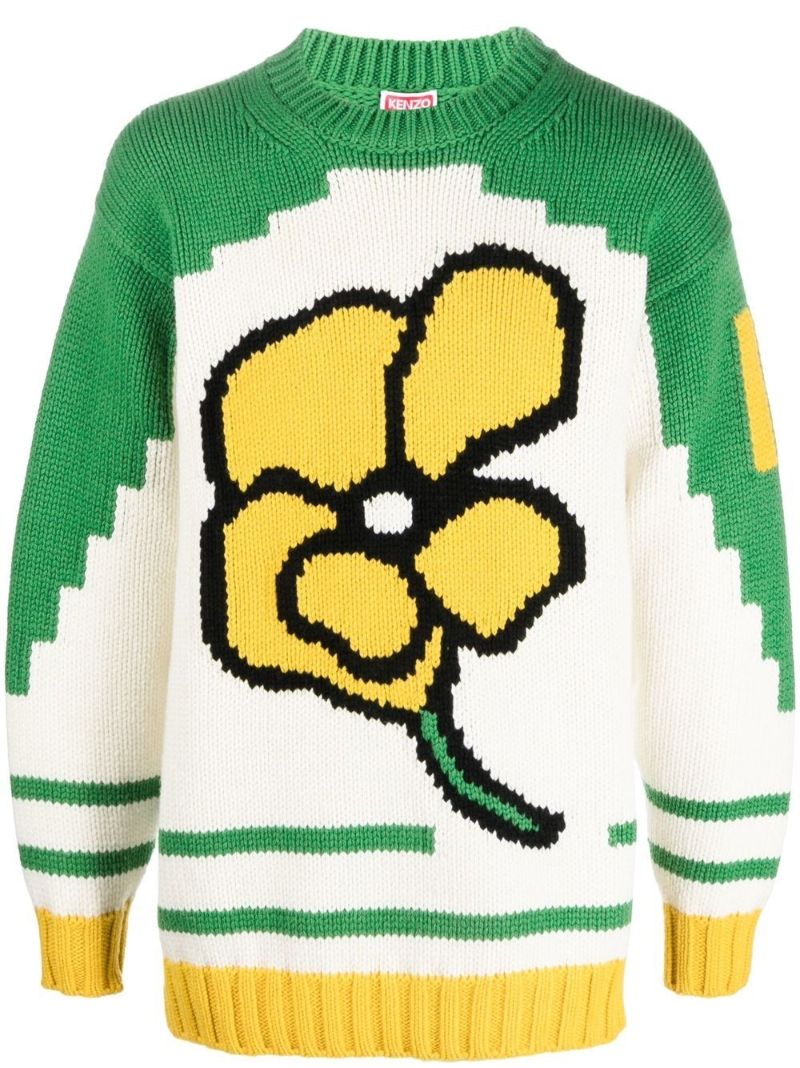 Neutral Kenzo Poppy Wool Sweater