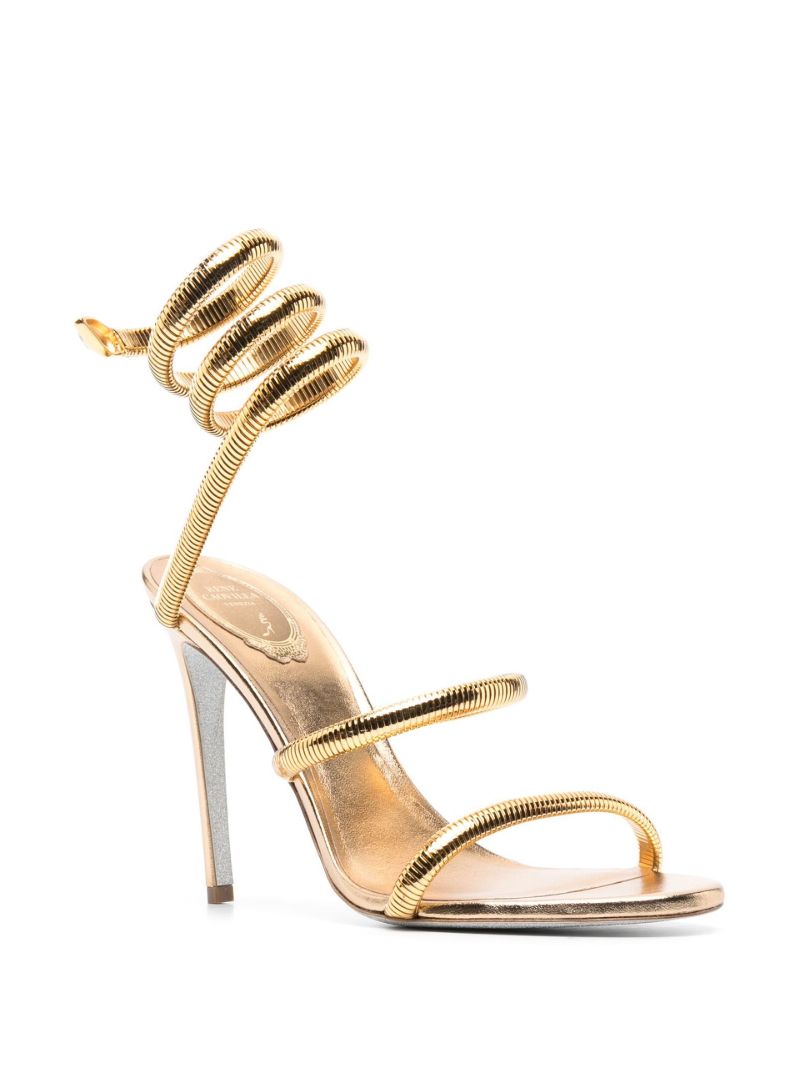 Gold Cleo 105 Wrap-around Sandals