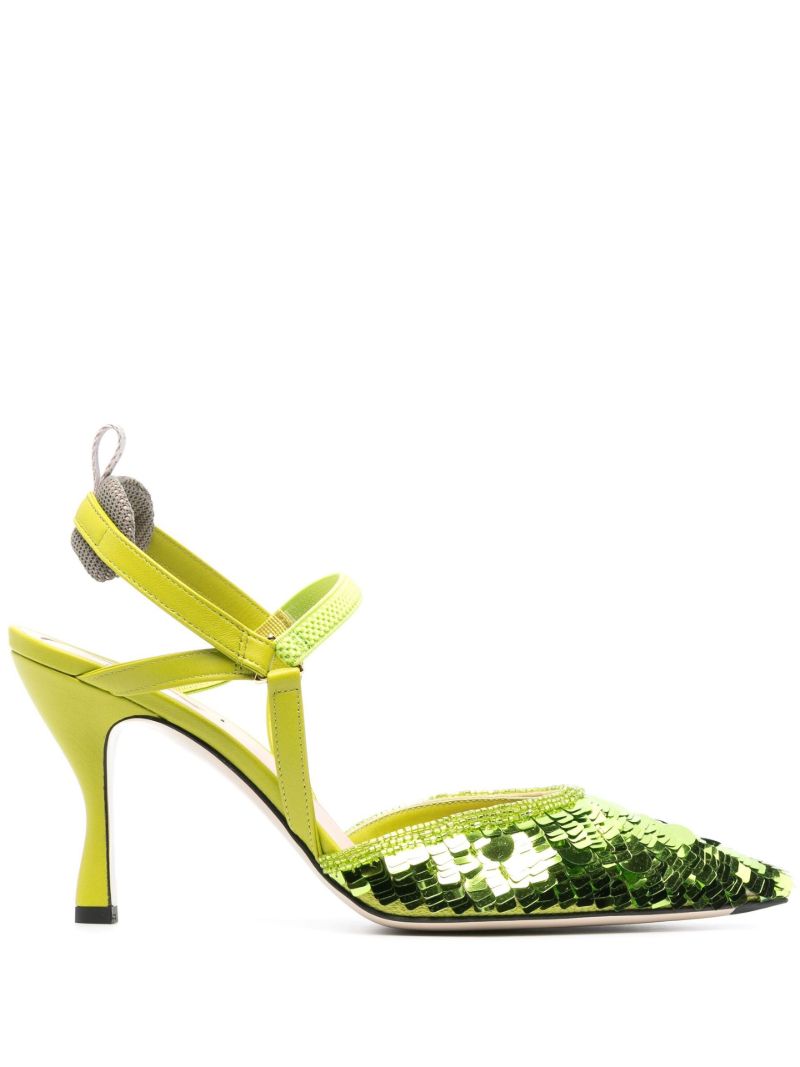 Green ColibrÃ_x0083_Â¬ Lite 85 Sequin Pumps