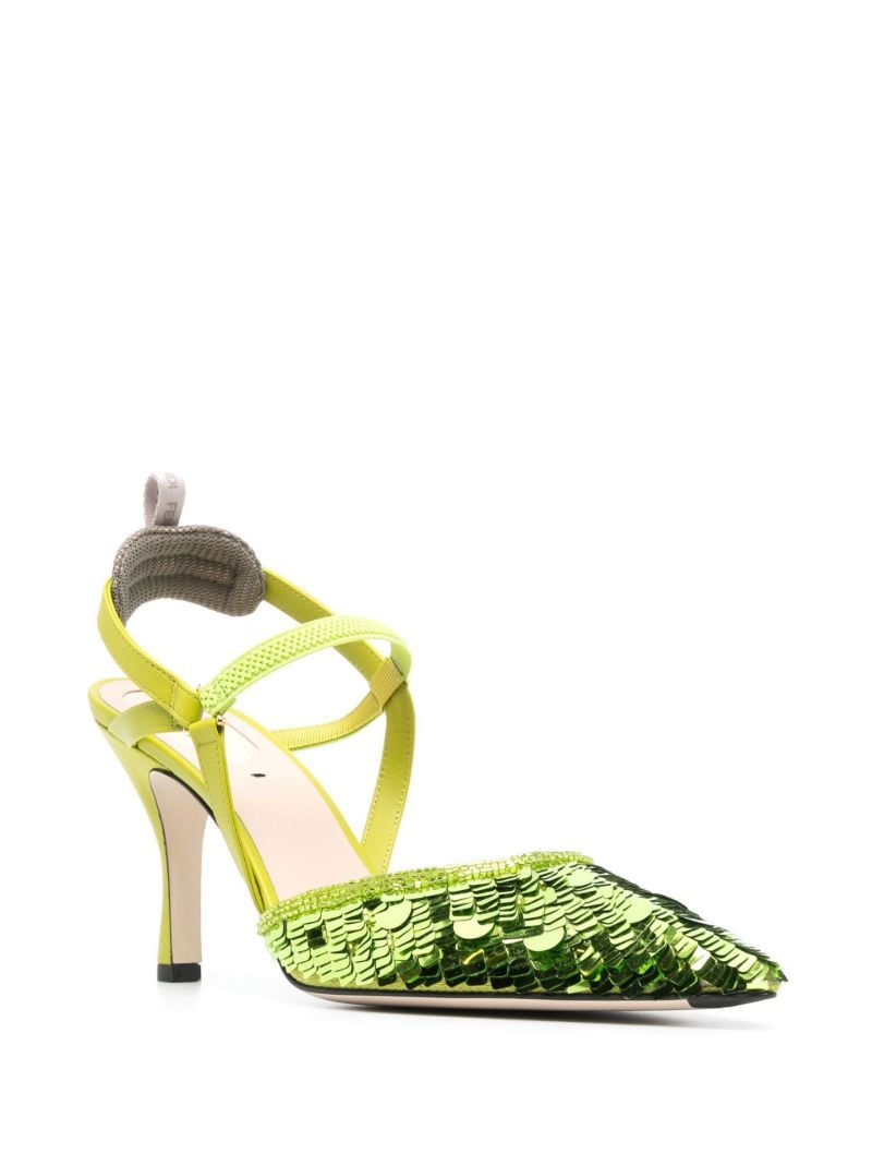 Green ColibrÃ_x0083_Â¬ Lite 85 Sequin Pumps