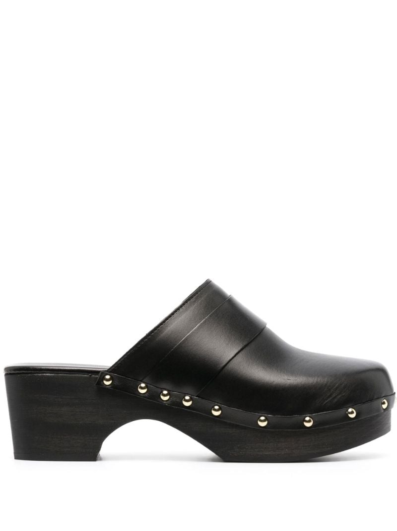 Black Bibi Leather Clogs