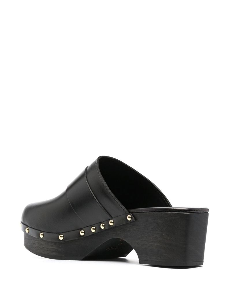 Black Bibi Leather Clogs