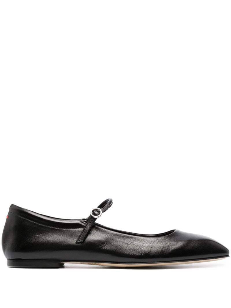 Black Mary Jane Leather Ballet Pumps