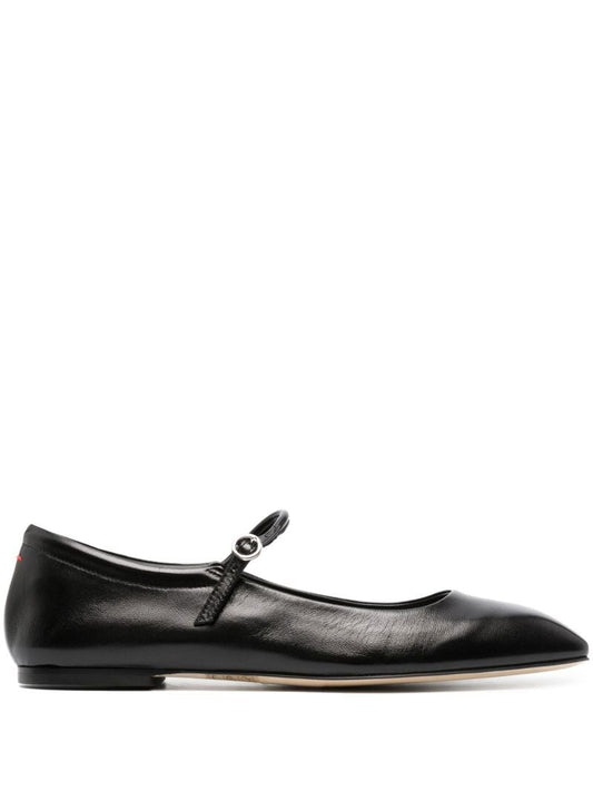 Black Mary Jane Leather Ballet Pumps