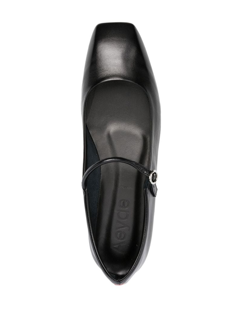 Black Mary Jane Leather Ballet Pumps