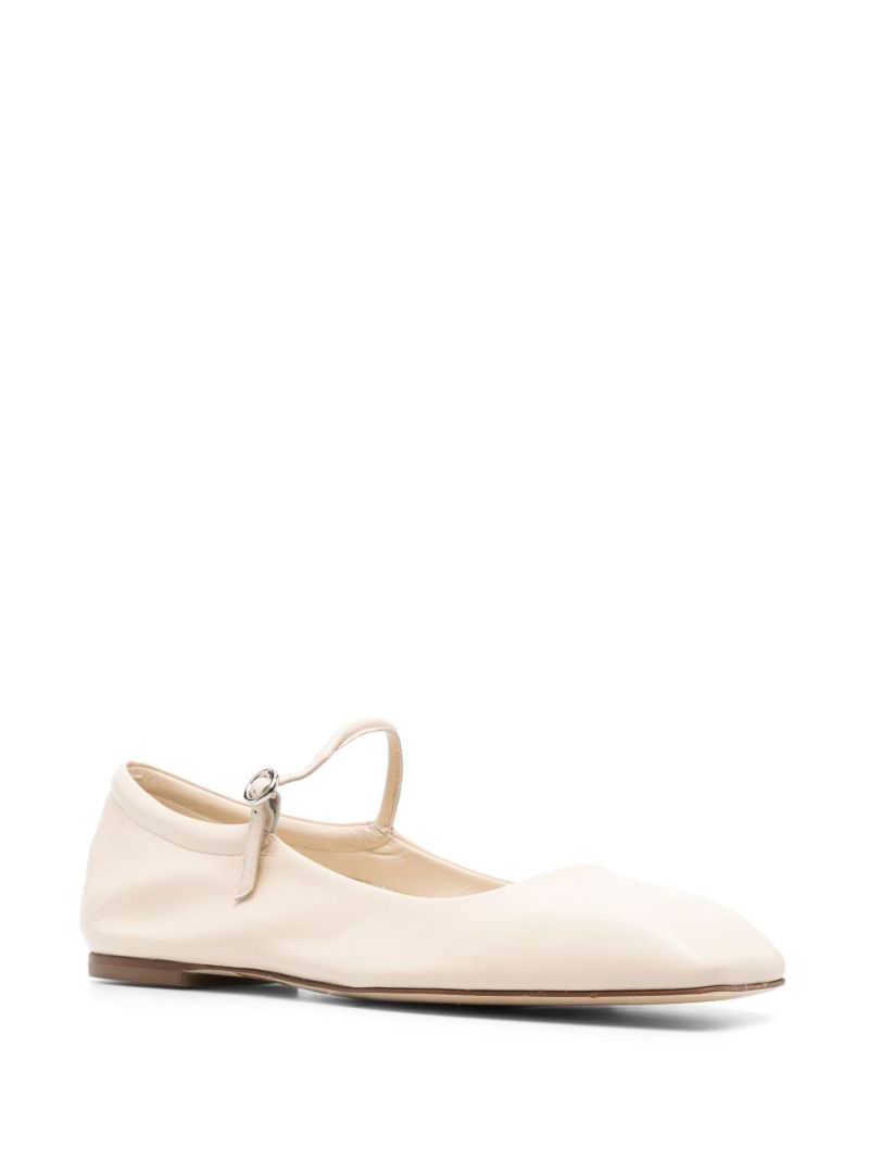 Neutral Uma Leather Ballet Pumps